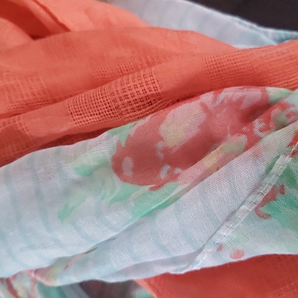 Peach & Floral, Faded Glory, Infinity scarf, set - Picture 4 of 4